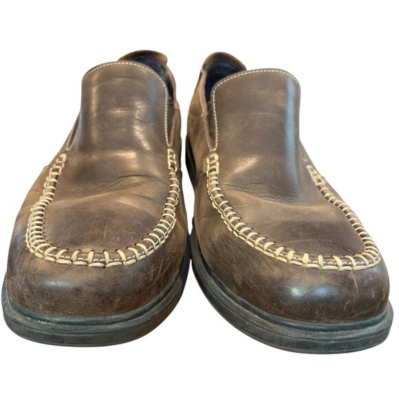 G-Defy Gravity Defyer Brown Leather Moc Toe Slip On Loafer Shoes Mens Size 13 main image 10